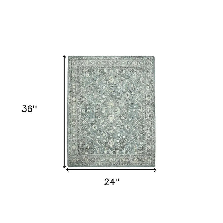 Vestige Jericha Blue Hand-Tufted Wool Blend Area Rug 2'x3'