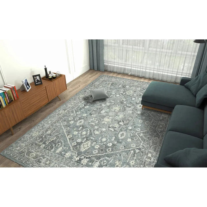Vestige Jericha Blue Hand-Tufted Wool Blend Area Rug 5'x7'6"