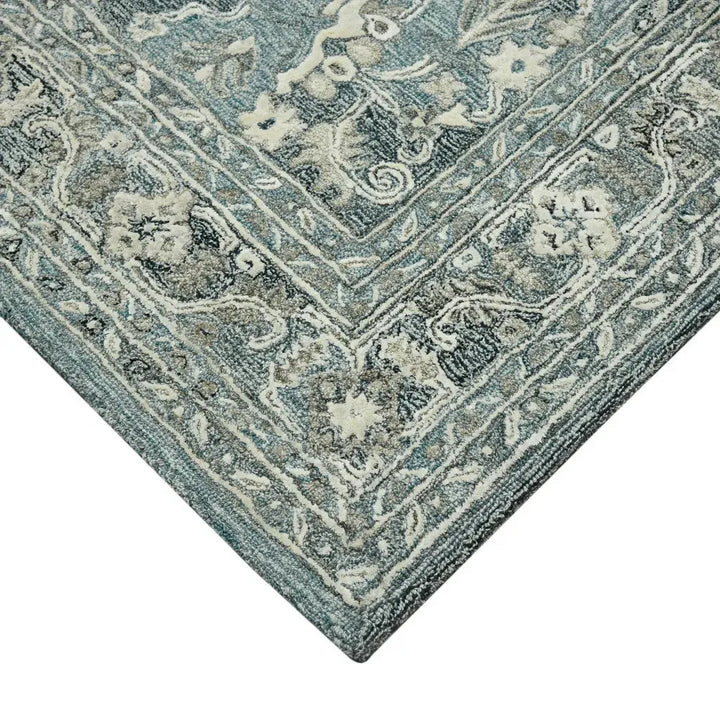 Vestige Jericha Blue Hand-Tufted Wool Blend Area Rug 5'x7'6"