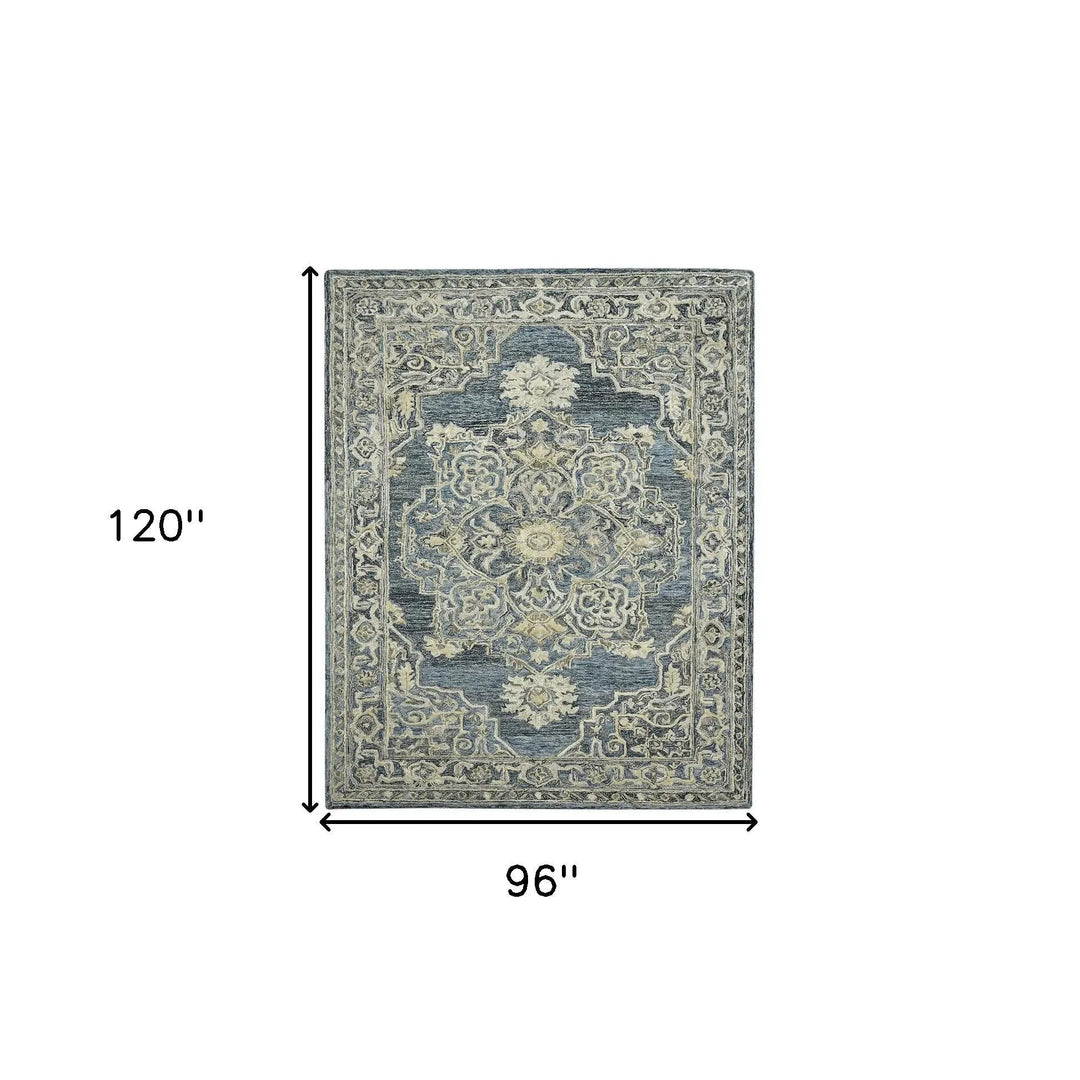 Vestige Nucia Blue/Taupe Hand-Tufted Wool Blend Area Rug 8'x10'