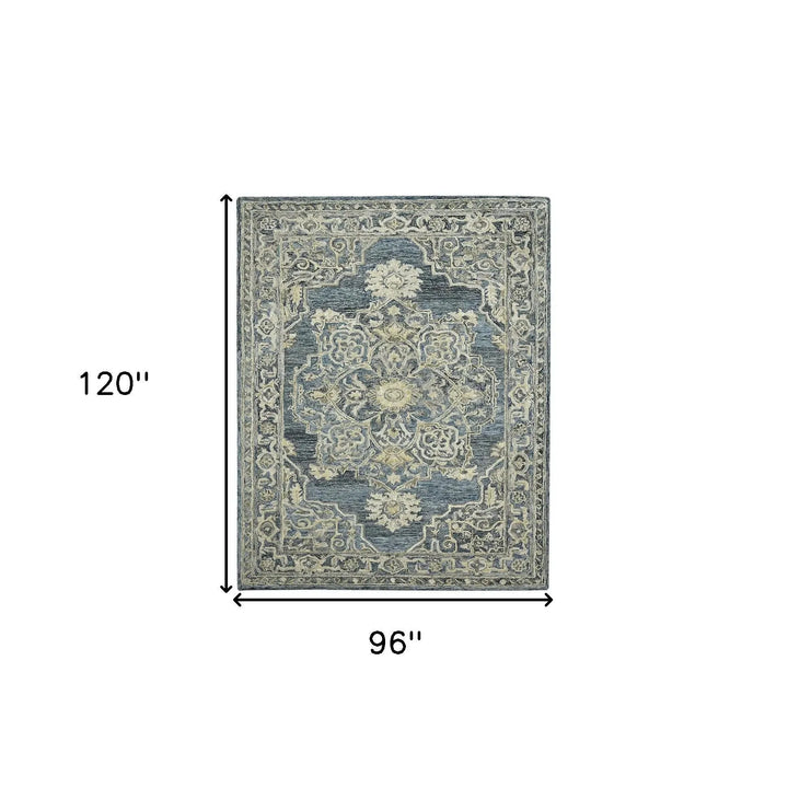 Vestige Nucia Blue/Taupe Hand-Tufted Wool Blend Area Rug 8'x10'
