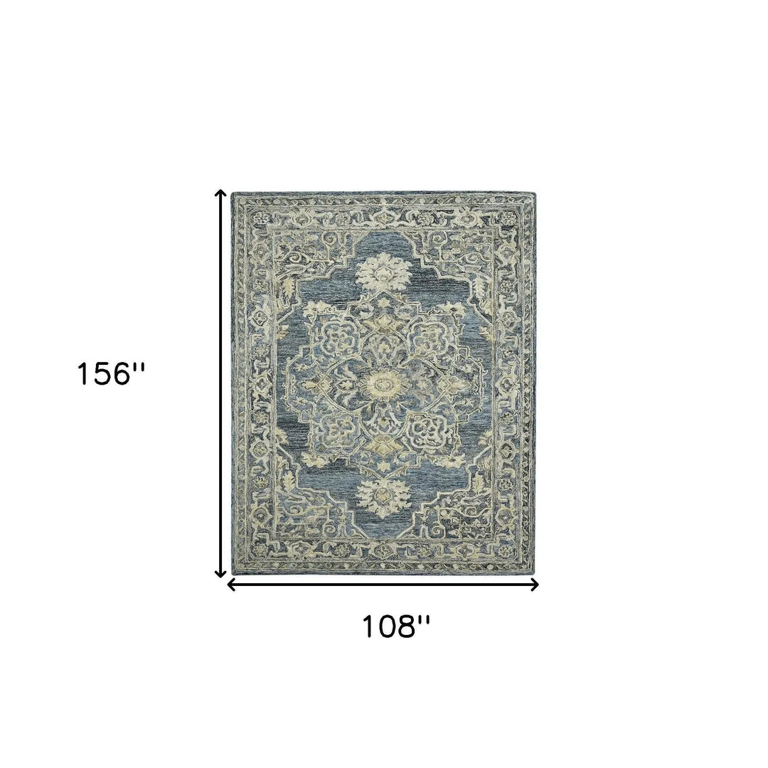 Vestige Nucia Blue/Taupe Hand-Tufted Wool Blend Area Rug 9'x13'
