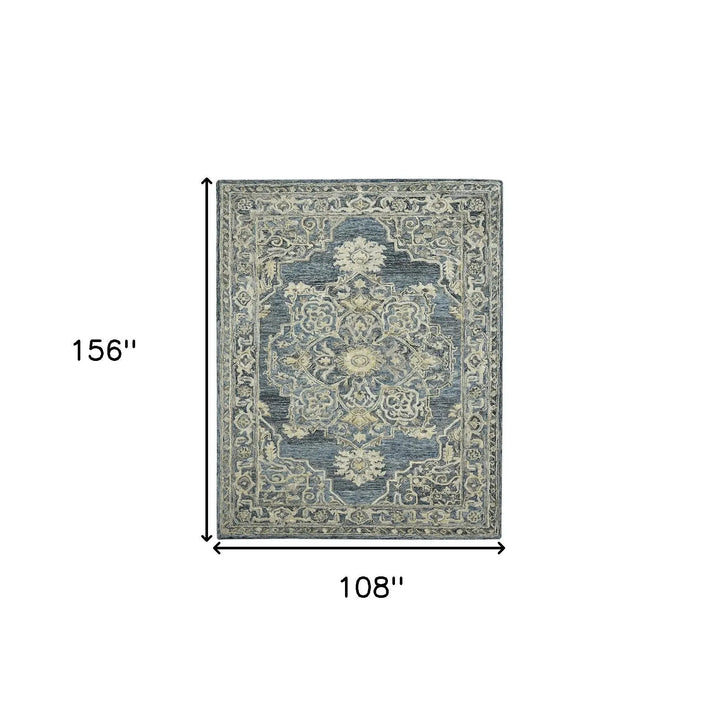 Vestige Nucia Blue/Taupe Hand-Tufted Wool Blend Area Rug 9'x13'