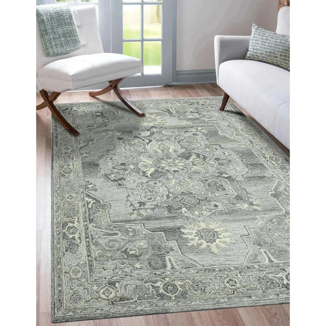 Vestige Nucia Gray Hand-Tufted Wool Blend Area Rug 5'x7'6"