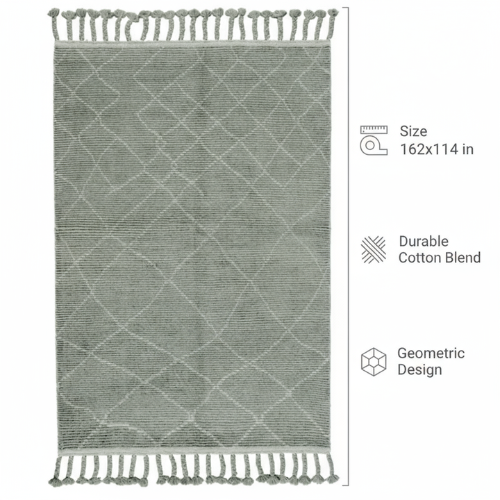 Transitional Diamond Green/Gray/Ivory Area Rug