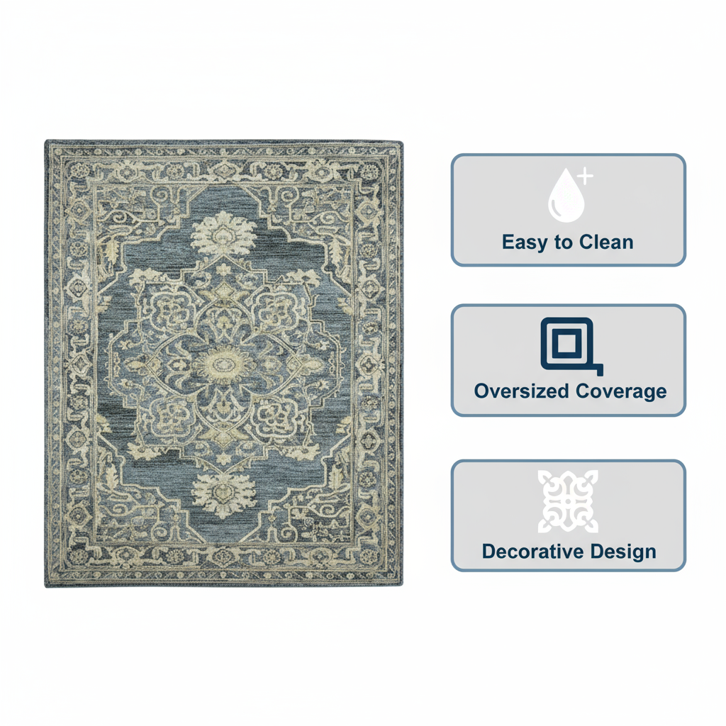 Vestige Nucia Blue/Taupe Hand-Tufted Wool Blend Area Rug 8'x10'