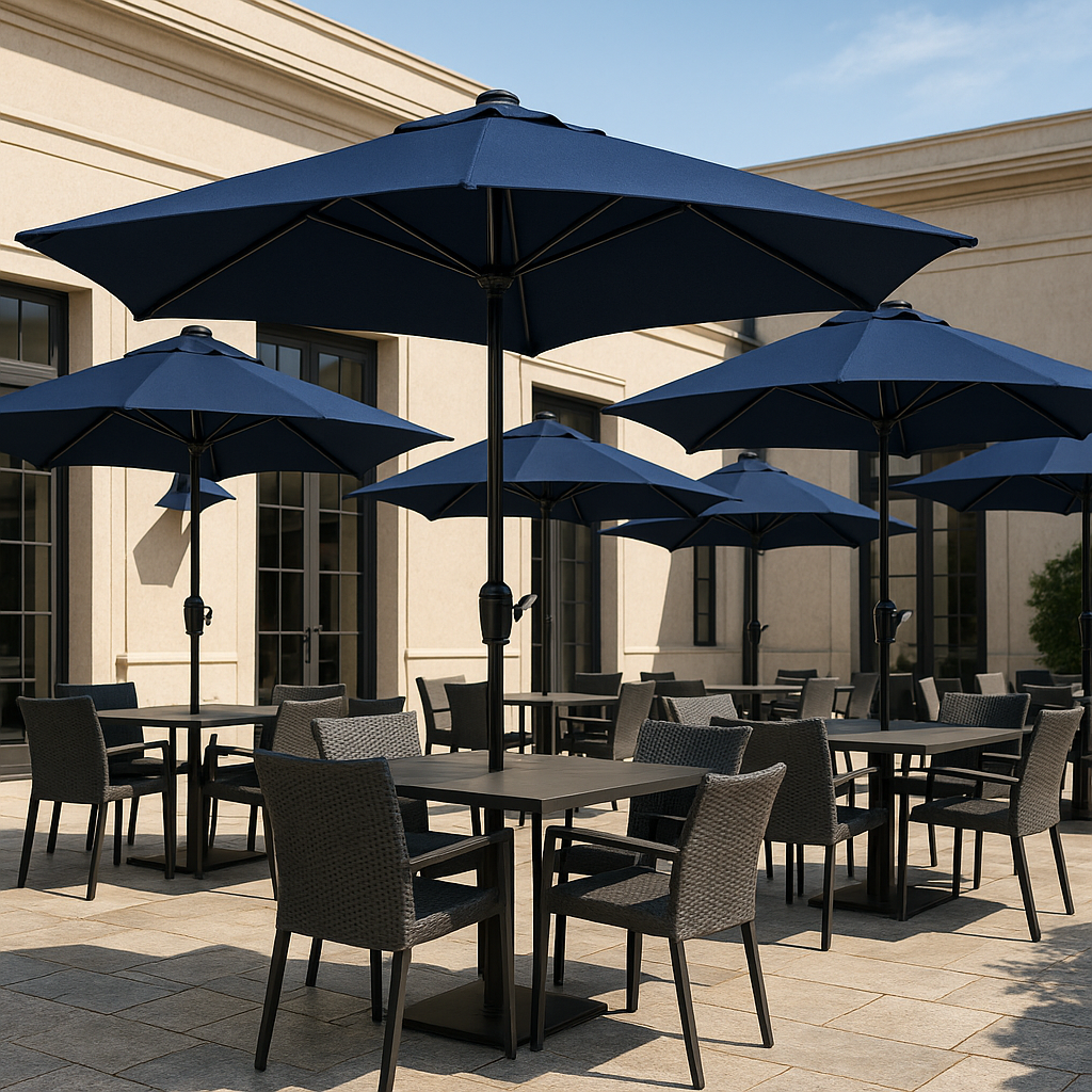 NavyTech Pro - 9ft Octagonal Market Umbrella with Rib Replacement Technology