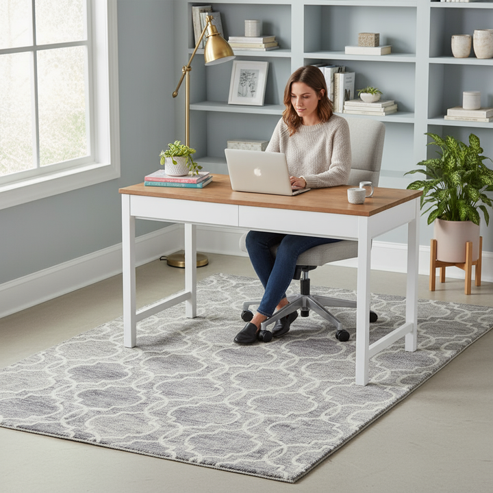 10' X 14' Ivory And Gray Wool Geometric Hand Tufted Area Rug