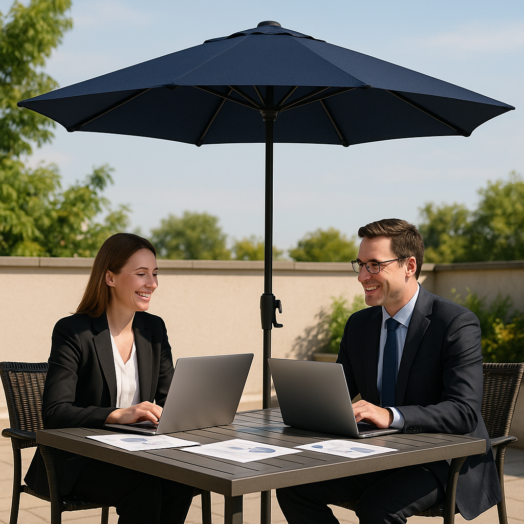 NavyTech Pro - 9ft Octagonal Market Umbrella with Rib Replacement Technology