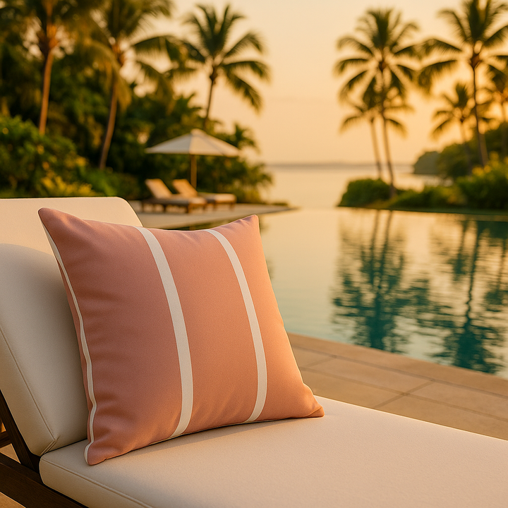 Premium 20" x 20" Pink Zippered Geometric Indoor Outdoor Throw Pillow with Microsuede Cover