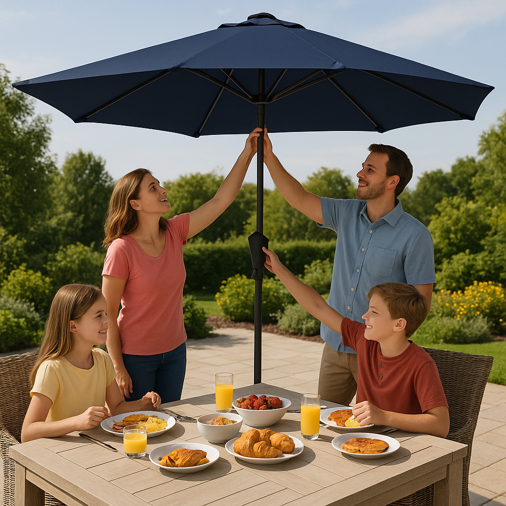 NavyTech Pro - 9ft Octagonal Market Umbrella with Rib Replacement Technology