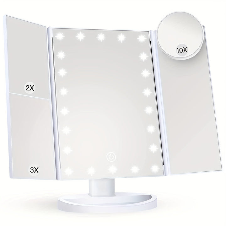 2X-10X Magnification Makeup Mirror with LED Lights & 180° Adjustable Bracket - Perfect for Holiday Gifts! Christmas Decorations