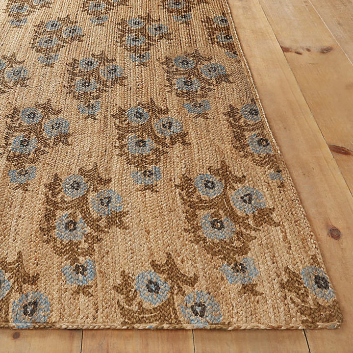 Eco-Friendly Printed Jute Area Rug Natural Fiber Rug 3' x 5' for Living Room Bedroom Hallway Decoration