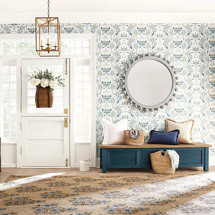 Eco-Friendly Printed Jute Area Rug Natural Fiber Rug 3' x 5' for Living Room Bedroom Hallway Decoration