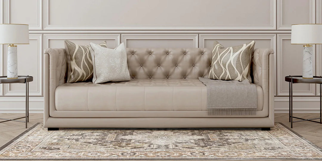 Orhopui Boho Area Rug, Machine Washable Outdoor Camping Rug, Non-Slip Stain Resistant Machine Washable Rug