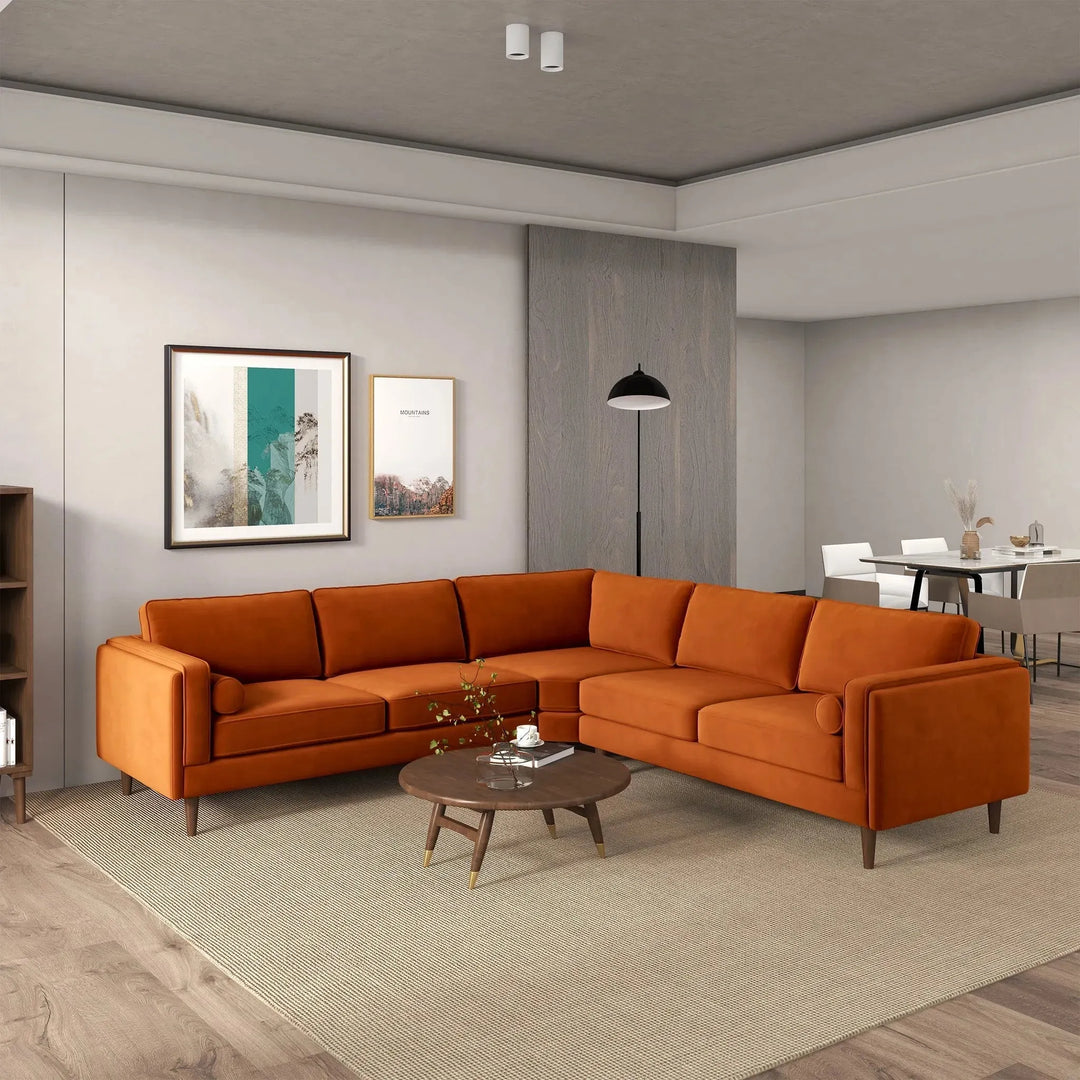 Amber Corner Sectional Sofa Orange
