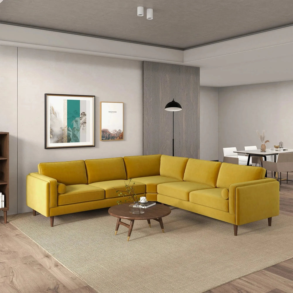 Amber Corner Sectional Sofa Yellow