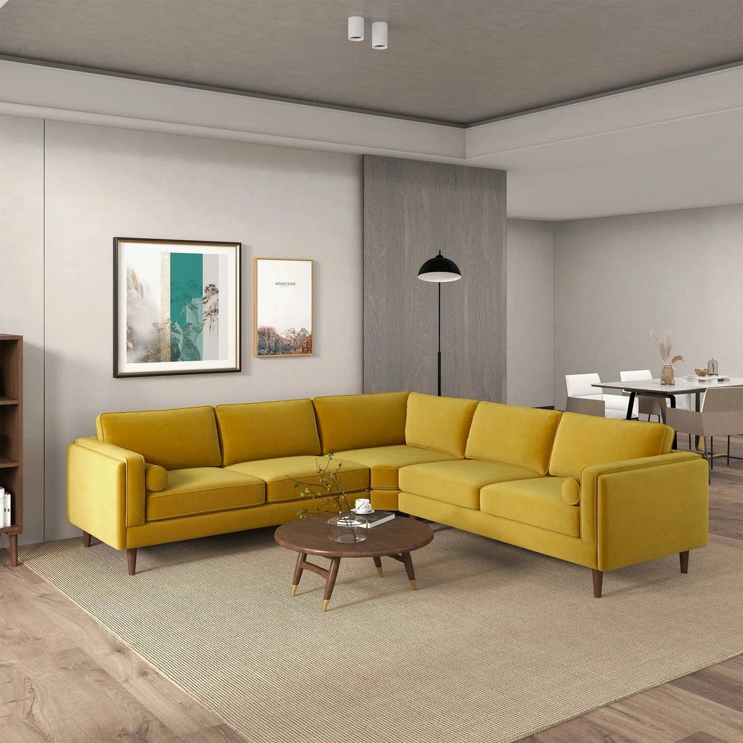 Amber Corner Sectional Sofa Yellow