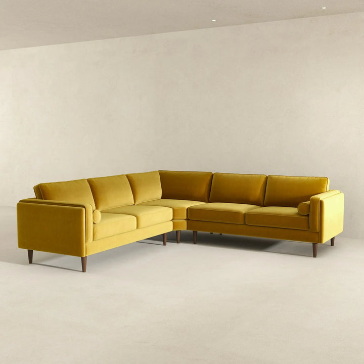 Amber Corner Sectional Sofa Yellow