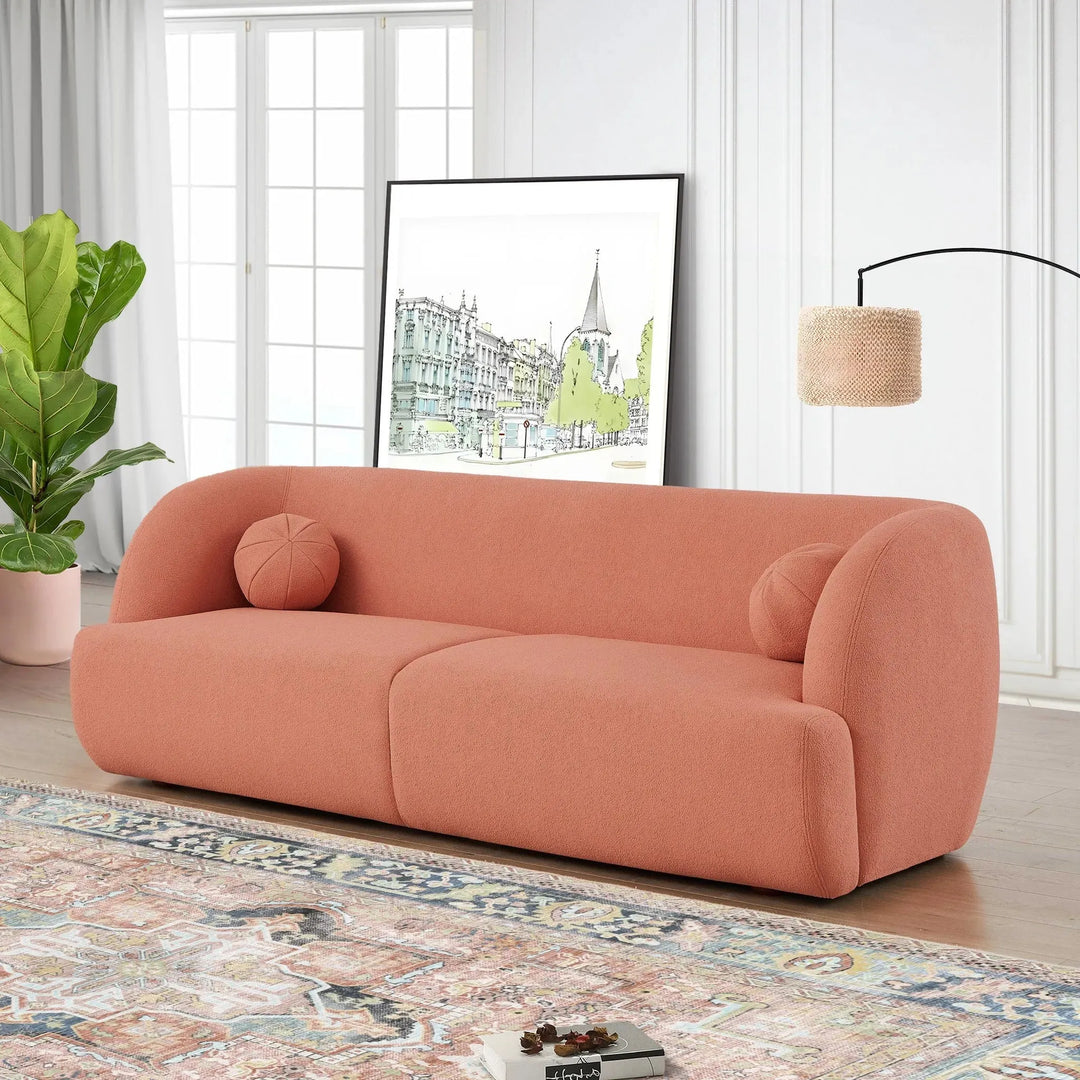 Anna French Boucle Sofa Pink