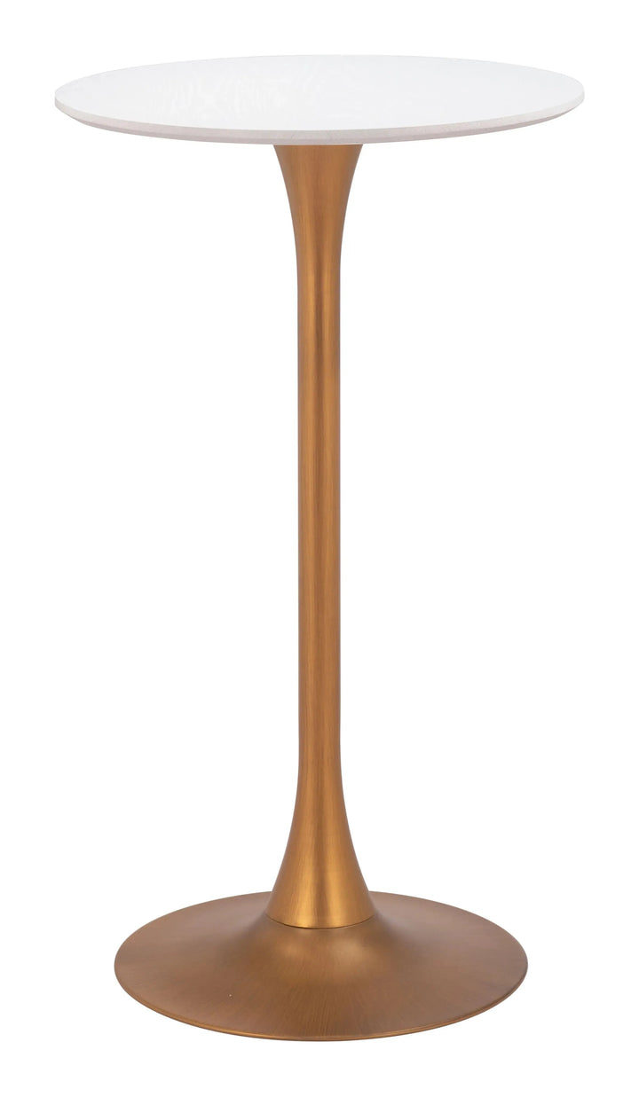 Auray Bar Table White & Gold