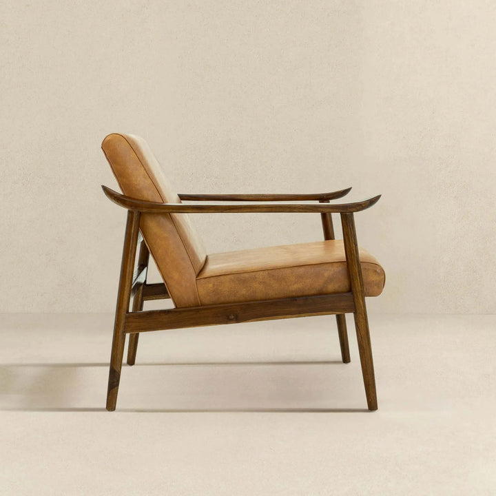Brandon Antique Tan Leather Lounge Chair
