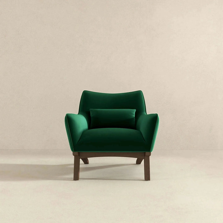 Brayden Mid Century Modern Dark Green Velvet Armchair