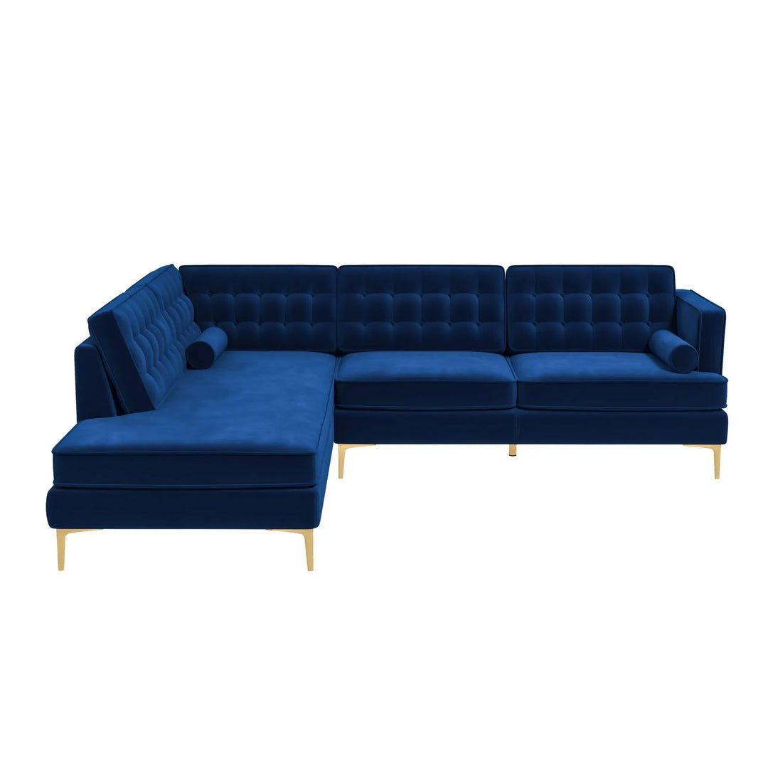 Brooke Sectional Sofa Left Facing Blue