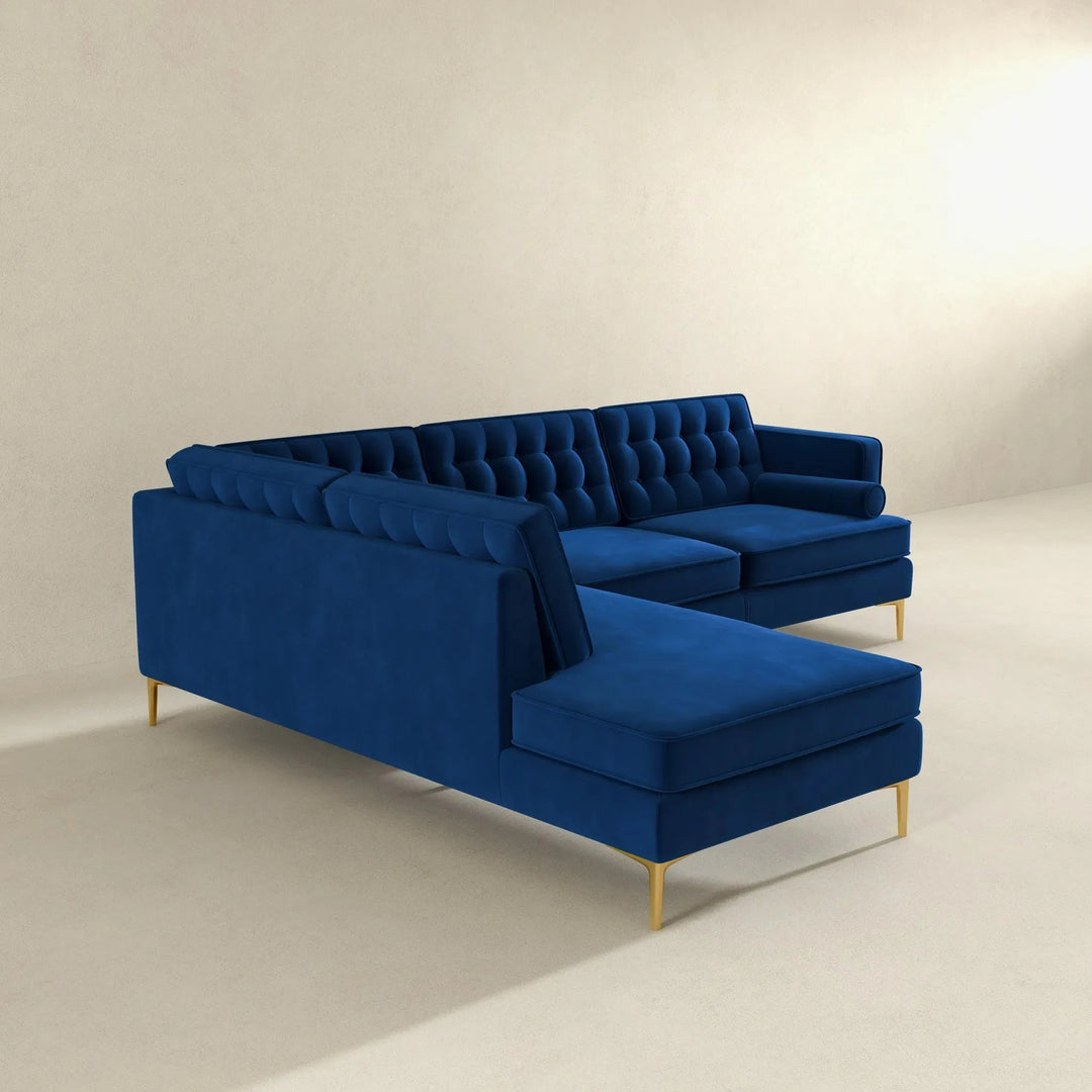 Brooke Sectional Sofa Left Facing Blue