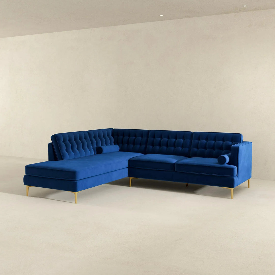 Brooke Sectional Sofa Left Facing Blue