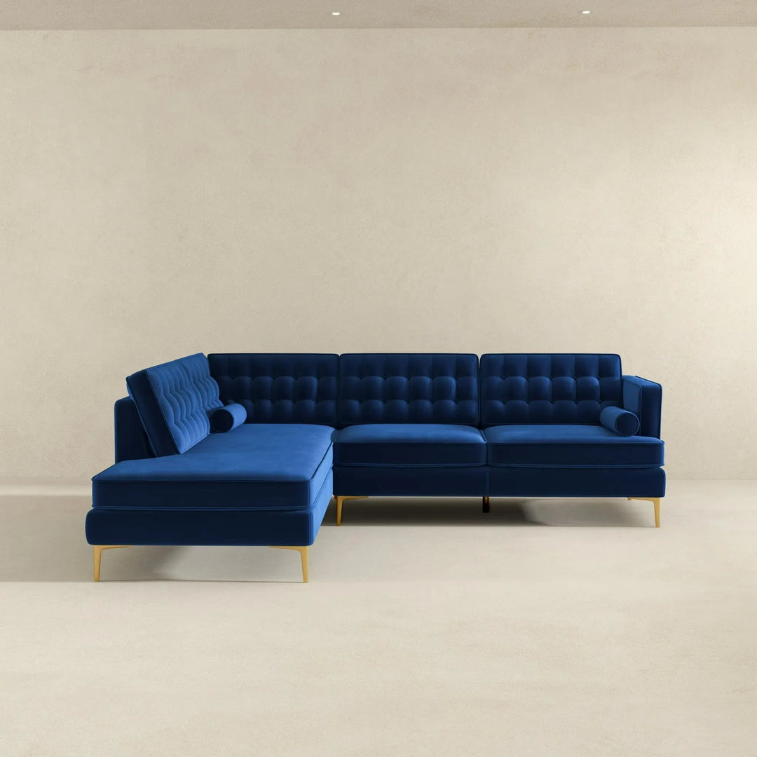 Brooke Sectional Sofa Left Facing Blue