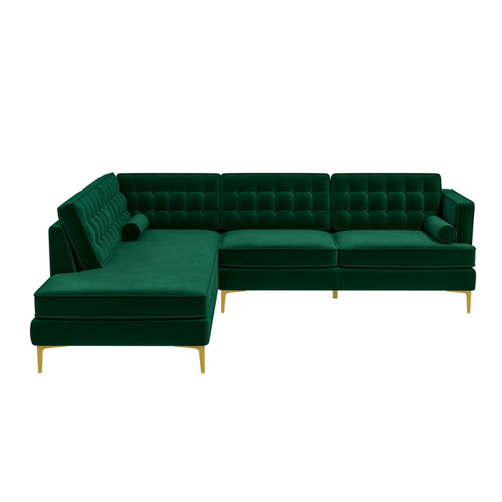Brooke Sectional Sofa Left Facing Green
