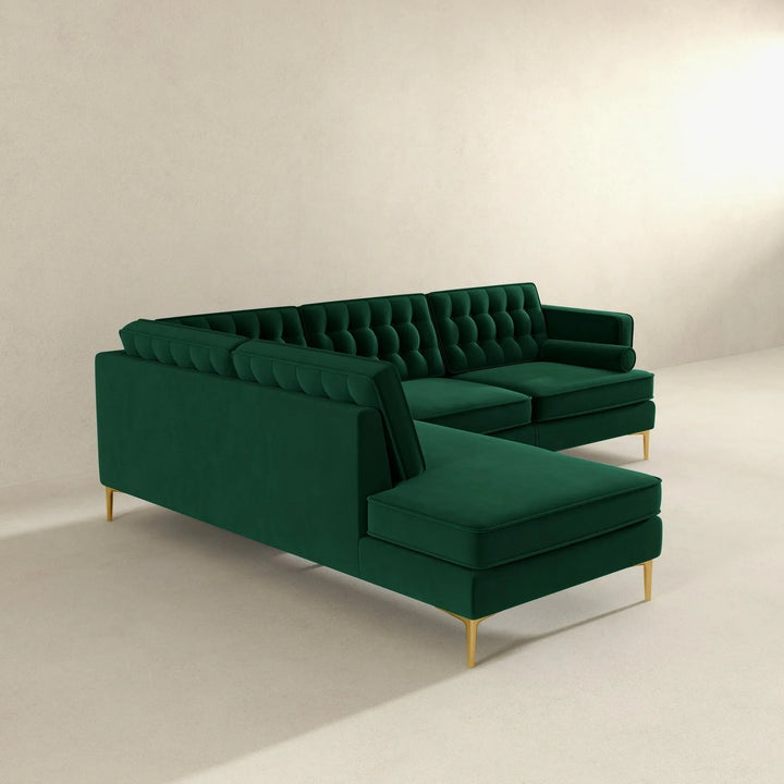 Brooke Sectional Sofa Left Facing Green
