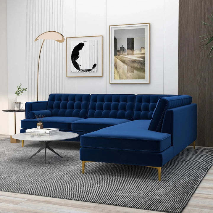 Brooke Sectional Sofa Right Facing Blue