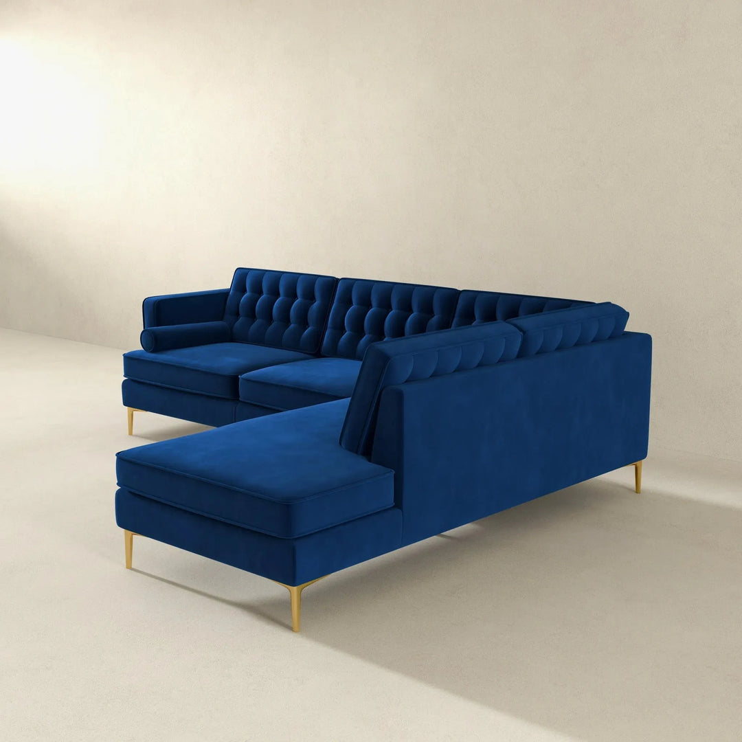 Brooke Sectional Sofa Right Facing Blue