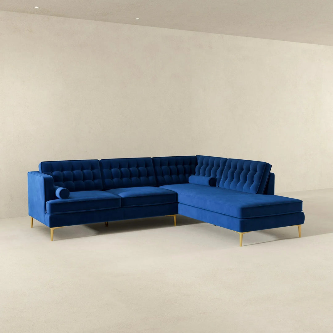 Brooke Sectional Sofa Right Facing Blue