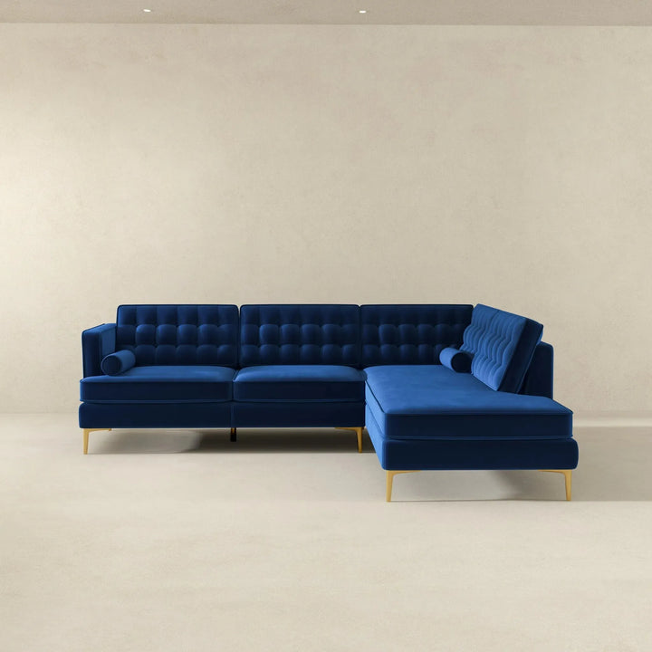 Brooke Sectional Sofa Right Facing Blue