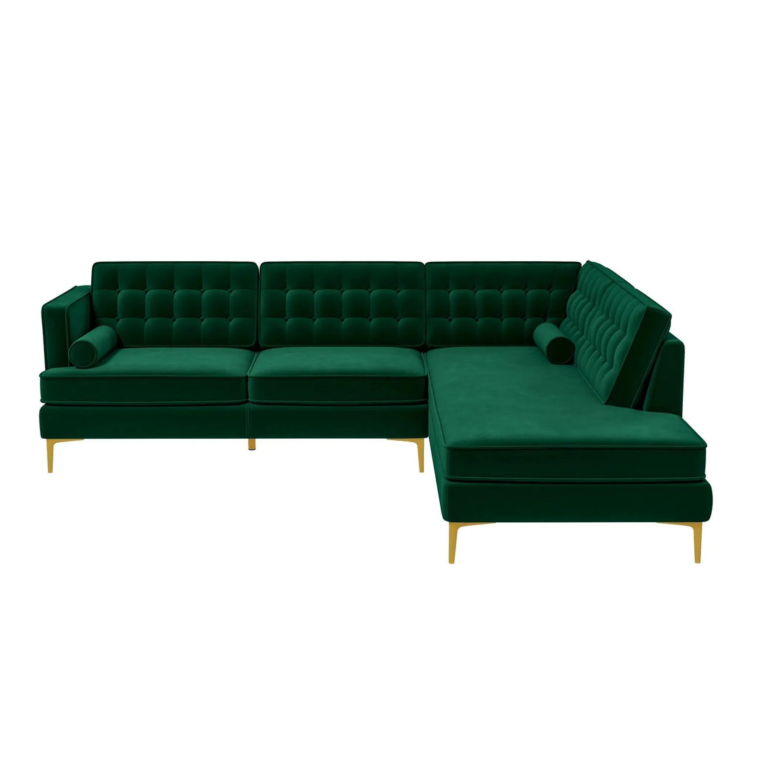 Brooke Sectional Sofa Right Facing Green