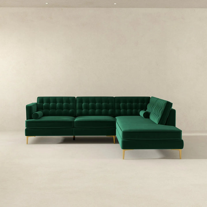 Brooke Sectional Sofa Right Facing Green