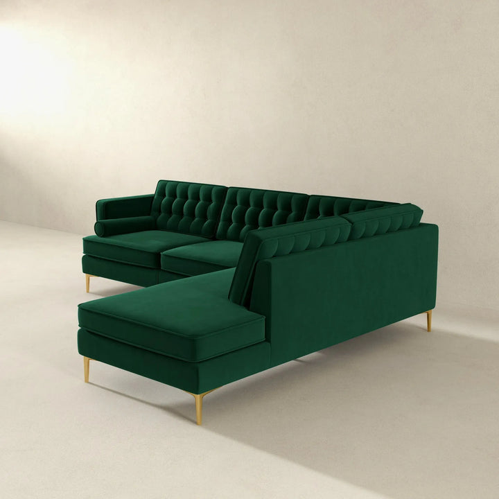 Brooke Sectional Sofa Right Facing Green