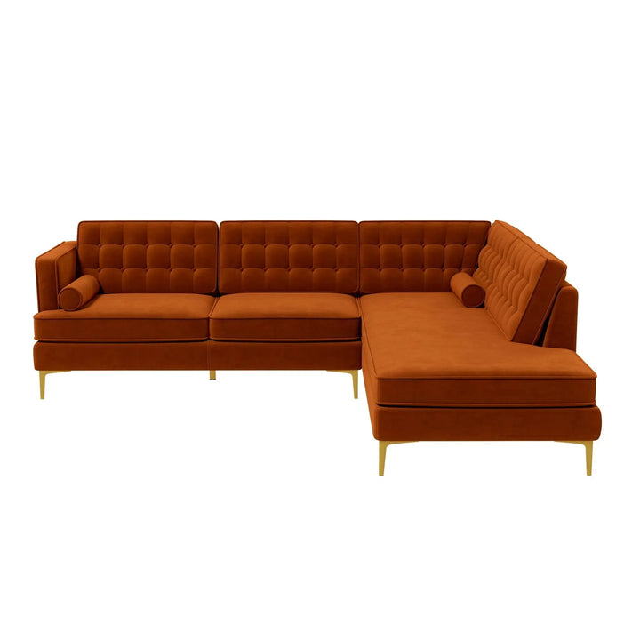 Brooke Sectional Sofa Right Facing Orange