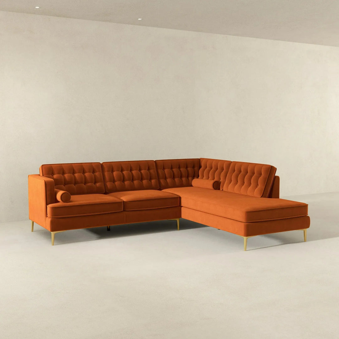 Brooke Sectional Sofa Right Facing Orange