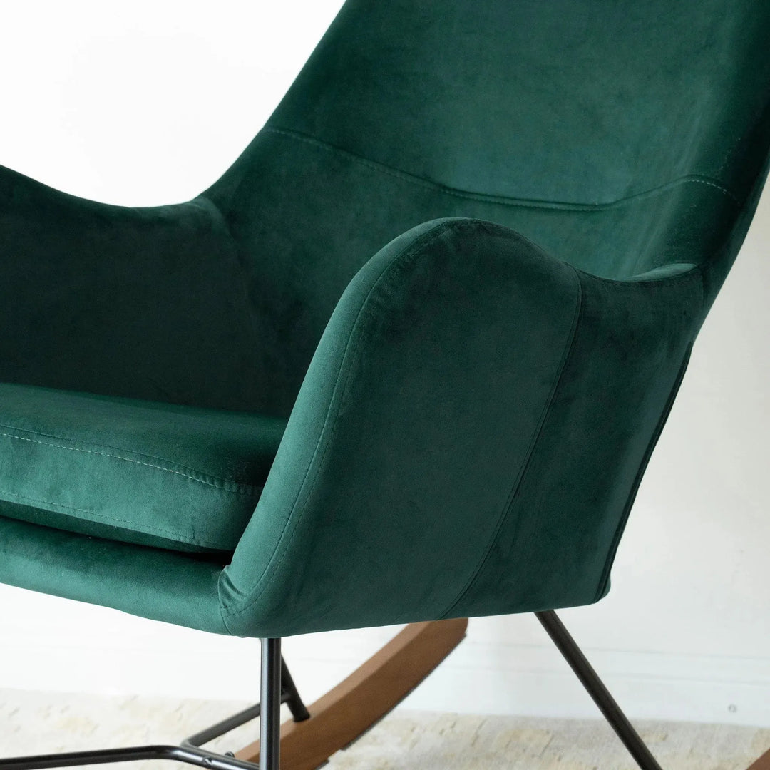 Chelsea Velvet Rocking Chair Green