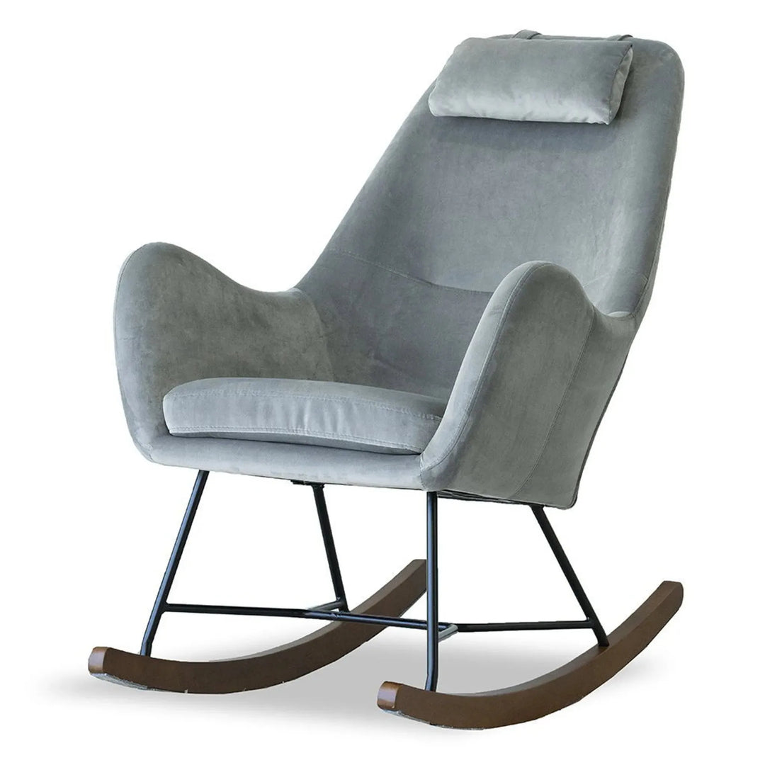 Chelsea Velvet Rocking Chair Grey