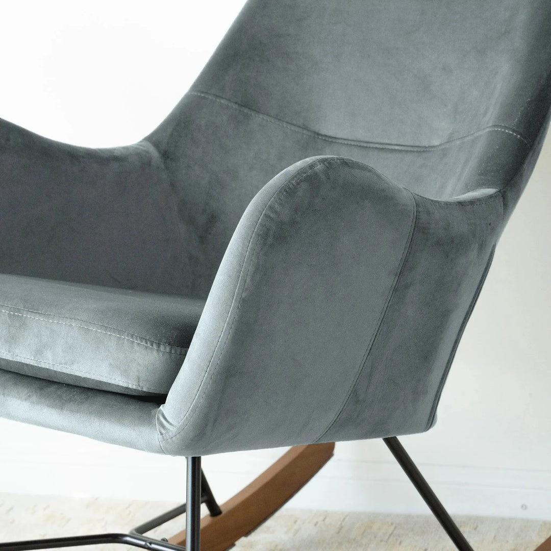 Chelsea Velvet Rocking Chair Grey