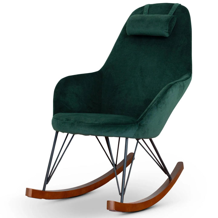 Chloe Mid Century Modern Rocker Livingroom And Bedroom Chair Green