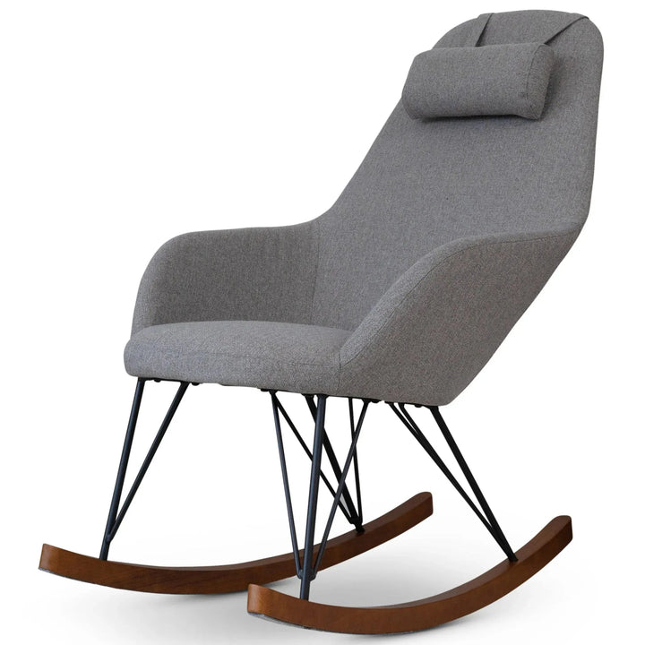 Chloe Mid Century Modern Rocker Livingroom And Bedroom Chair Grey
