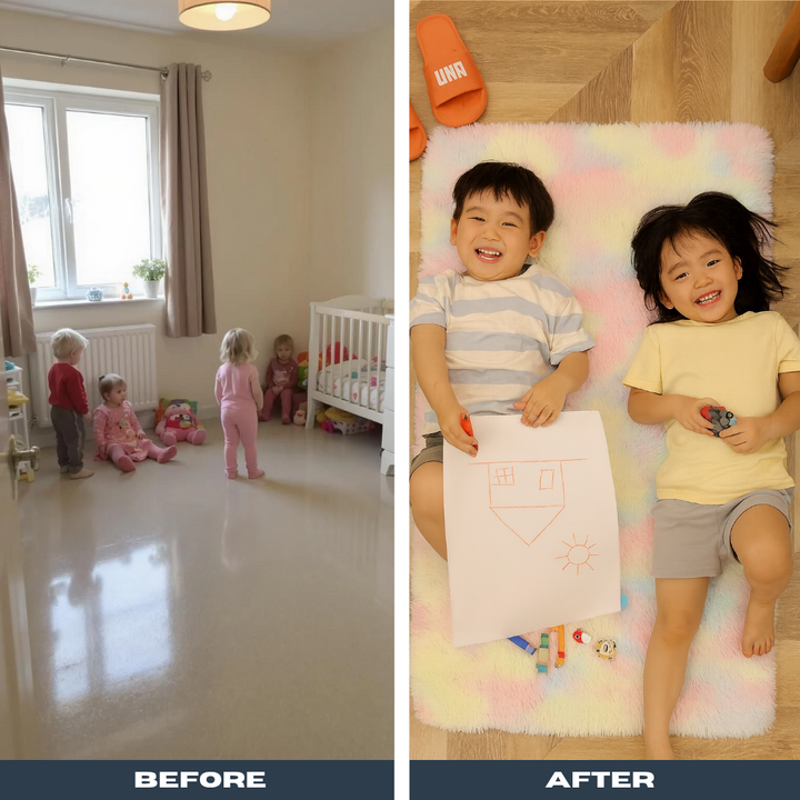 Tie Dye Shaggy Plush Area Rug – Soft Cozy Rainbow Accent | Washable Kids & Home Decor Carpet | Trufairs