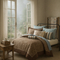 Complete 12-Piece Blue & Brown Paisley Comforter Set - Premium Cotton Bedding Collection with Sheets & Decorative Pillows