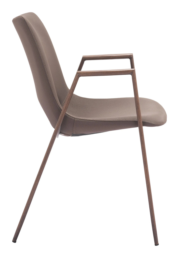 Desi Dining Chair Brown & Walnut